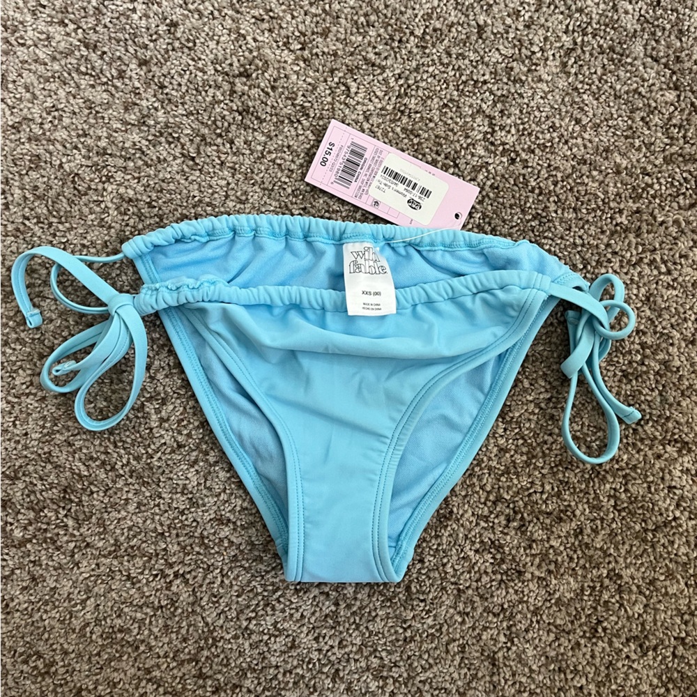 2/$25 NWT light blue BIKINI BOTTOMS - Wild Fable - Size XXS - adjustable tie